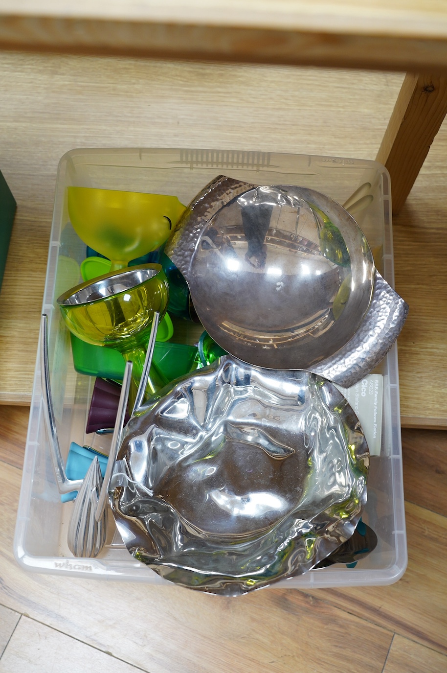 A quantity of Alessi tableware and a hammered comport. Condition - good